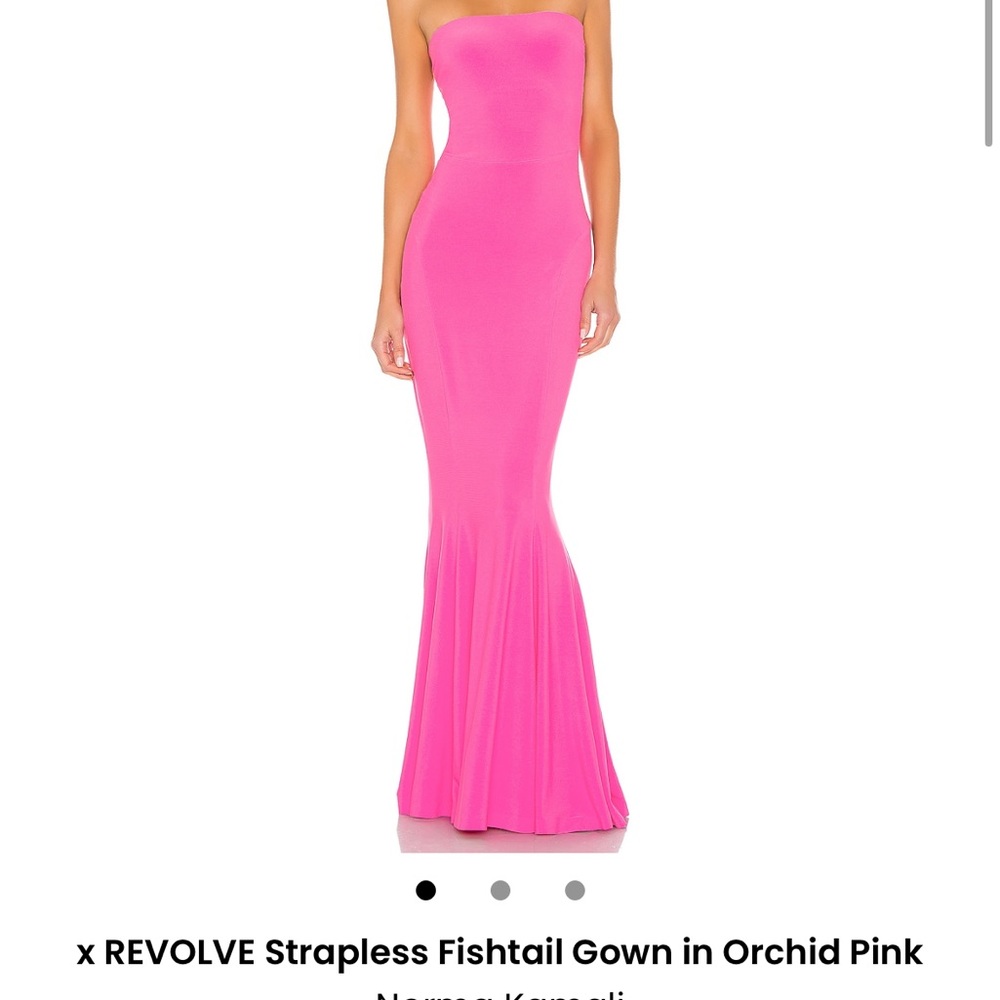 Revolve Strapless Fishtail Gown in Pink